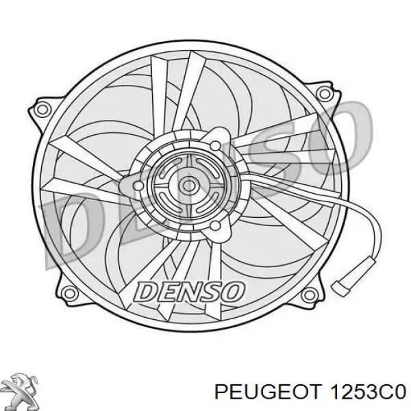 Купити 1253C0 Peugeot/Citroen Електровентилятор охолодження в зборі (двигун + крильчатка)