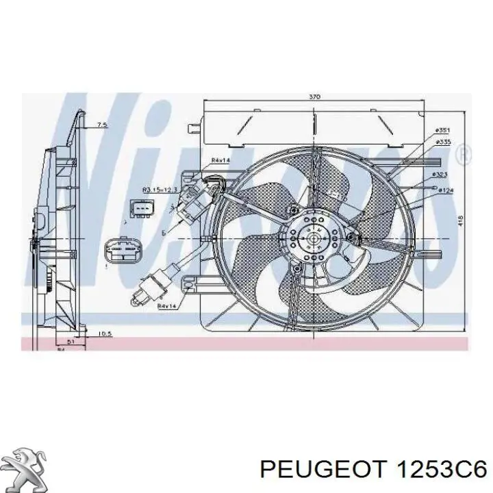 Дифузор радіатора охолодження, в зборі з двигуном і крильчаткою Peugeot/Citroen 1253C6 ціна, від 78.60 USD