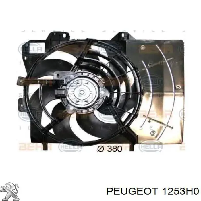 Купити 1253H0 Peugeot/Citroen Дифузор радіатора охолодження, в зборі з двигуном і крильчаткою
