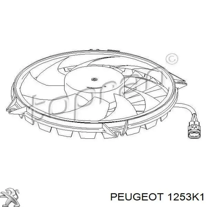 Електровентилятор охолодження в зборі (двигун + крильчатка), лівий 1253K1 Peugeot/Citroen