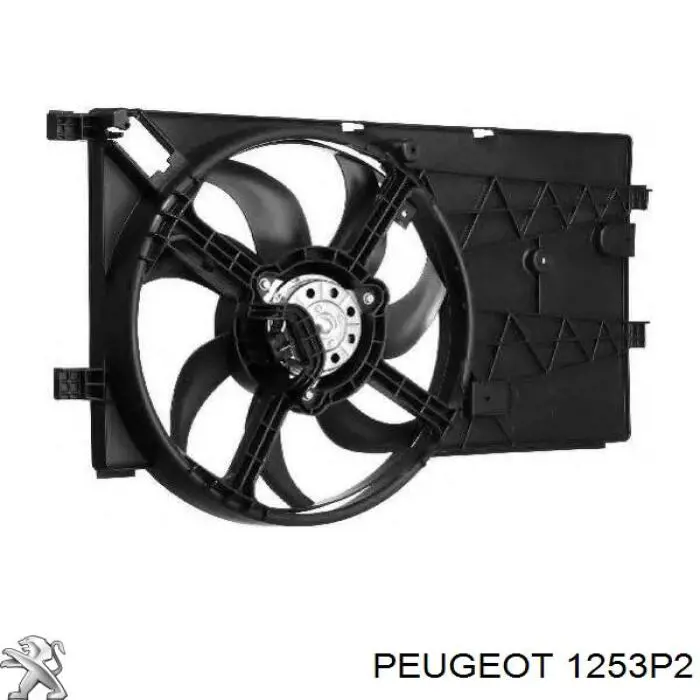 Купити 1253P2 Peugeot/Citroen Дифузор радіатора охолодження, в зборі з двигуном і крильчаткою