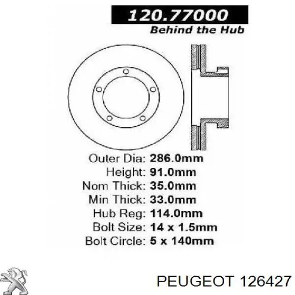 Датчик включення вентилятора 126427 Peugeot/Citroen