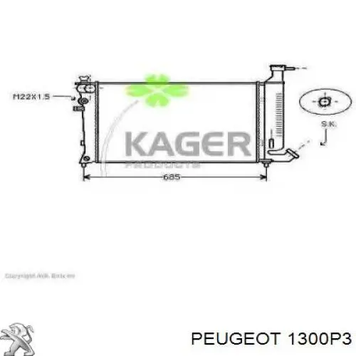 1300P3 Peugeot/Citroen Радіатор охолодження двигуна