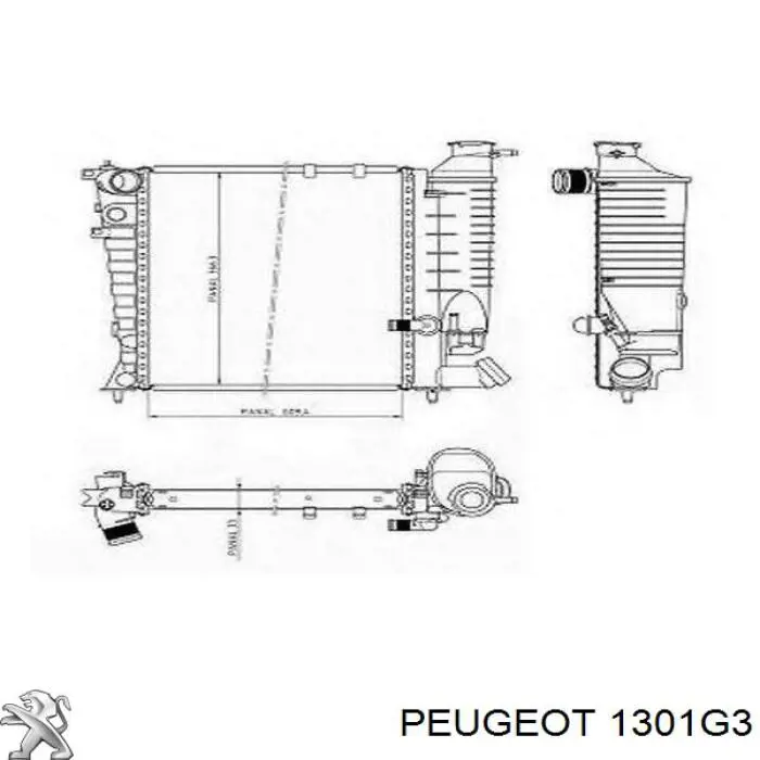 Радіатор 1301G3 Peugeot/Citroen