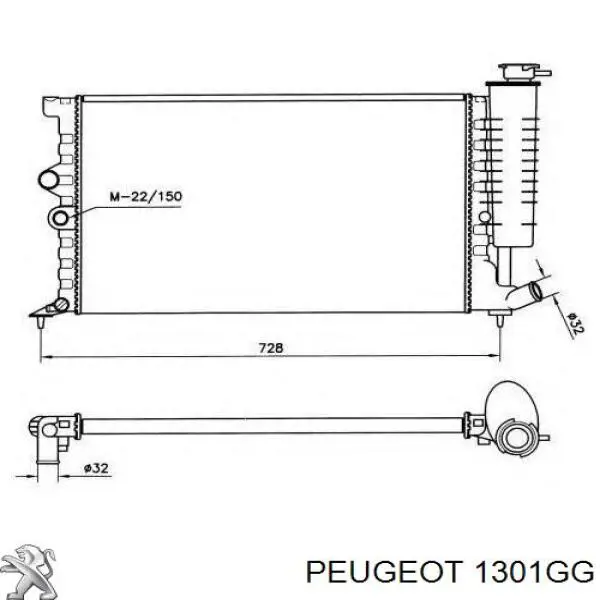 1301GG Peugeot/Citroen Радіатор охолодження двигуна