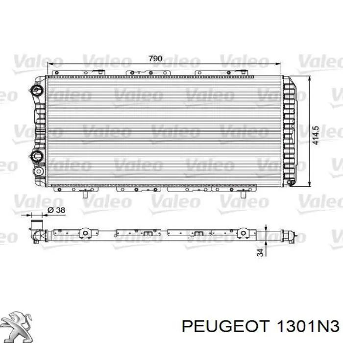 Купити 1301N3 Peugeot/Citroen Радіатор двигуна