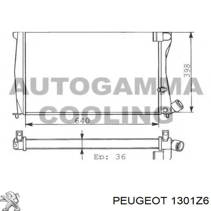 1301Z6 Peugeot/Citroen радіатор охолодження двигуна