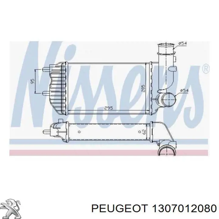 1307012080 Peugeot/Citroen радіатор интеркуллера