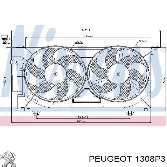 Дифузор (кожух) радіатора охолодження Peugeot/Citroen 1308P3 ціна, від 25.89 USD