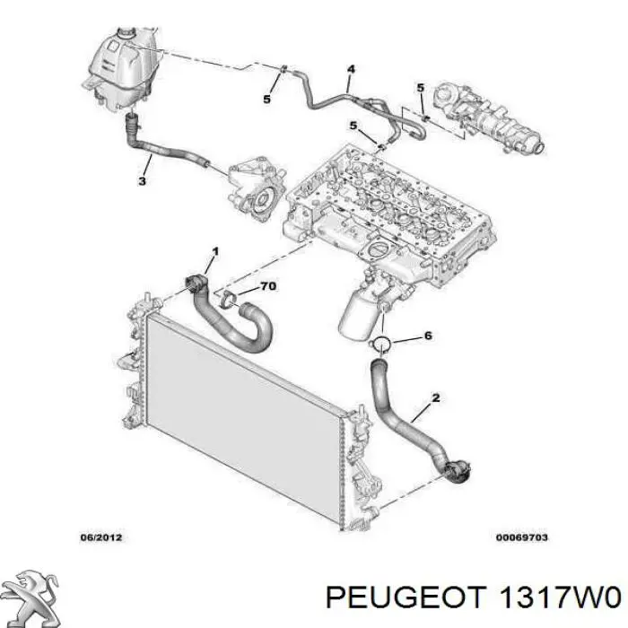 5801654455 Fiat/Alfa/Lancia Шланг розширювального бачка, нижній
