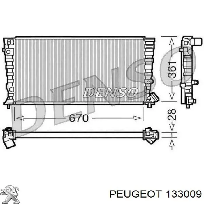 133009 Peugeot/Citroen радіатор охолодження двигуна