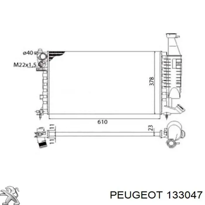 Радіатор основний Peugeot/Citroen 133047 ціна, від 47.45 USD