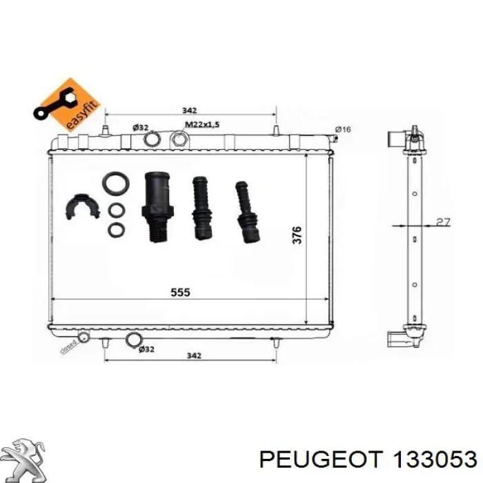 133053 Peugeot/Citroen радіатор охолодження двигуна
