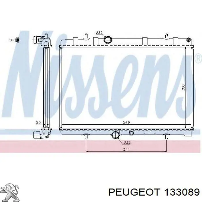 133089 Peugeot/Citroen радіатор охолодження двигуна