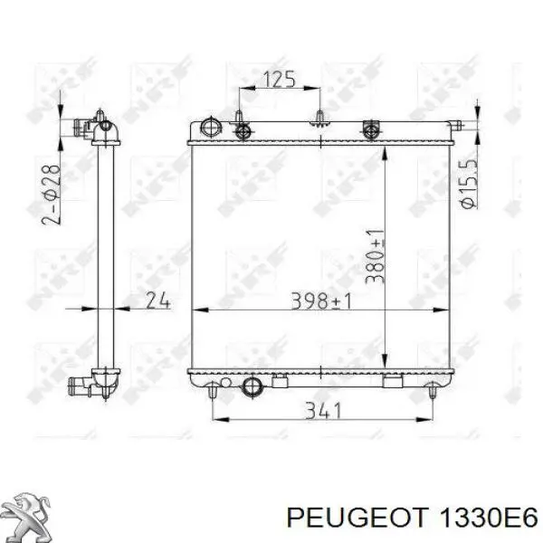 1330E6 Peugeot/Citroen Радіатор охолодження двигуна