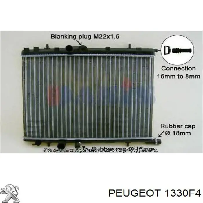 1330F4 Peugeot/Citroen радіатор охолодження двигуна