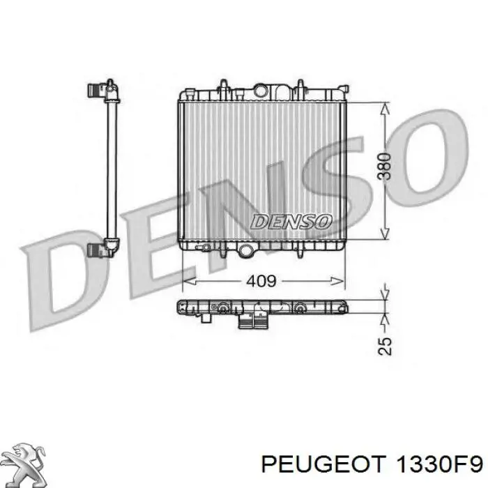 1330F9 Peugeot/Citroen радіатор охолодження двигуна