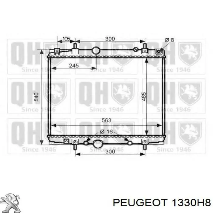 Радіатор основний Peugeot/Citroen 1330H8 ціна, від 45.87 USD
