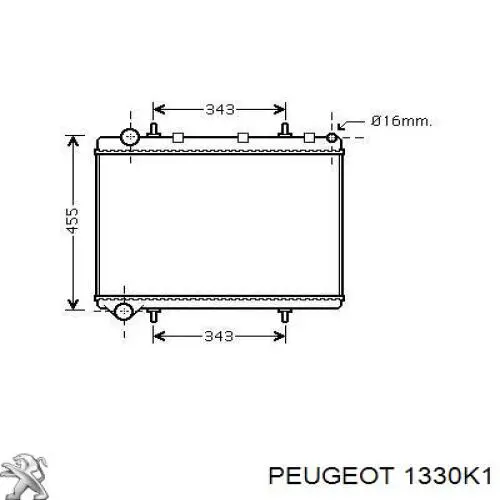 1330K1 Peugeot/Citroen радіатор охолодження двигуна