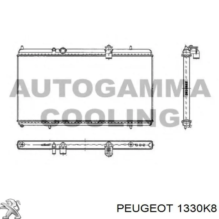 1330K8 Peugeot/Citroen радіатор охолодження двигуна