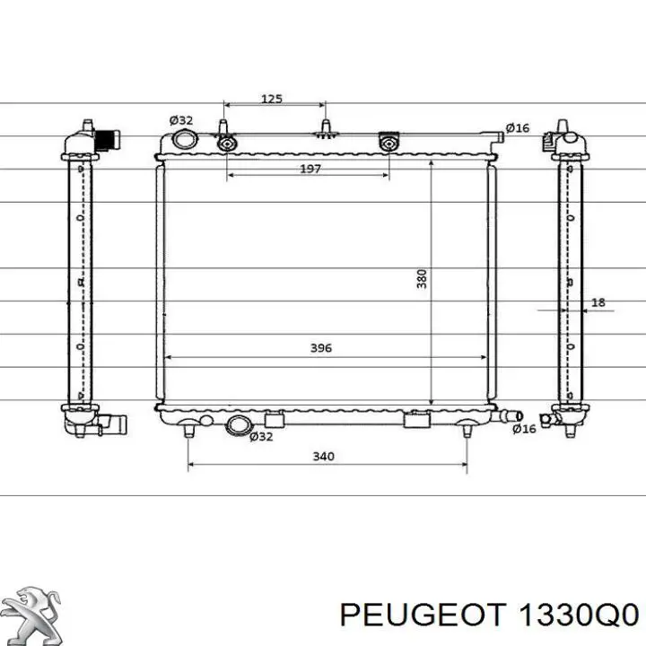 1330Q0 Peugeot/Citroen радіатор охолодження двигуна