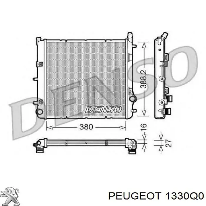 Радіатор основний Peugeot/Citroen 1330Q0 ціна, від 49.66 USD