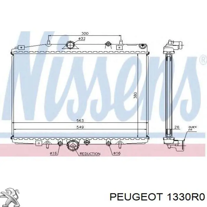 Радіатор основний Peugeot/Citroen 1330R0 ціна, від 84.10 USD