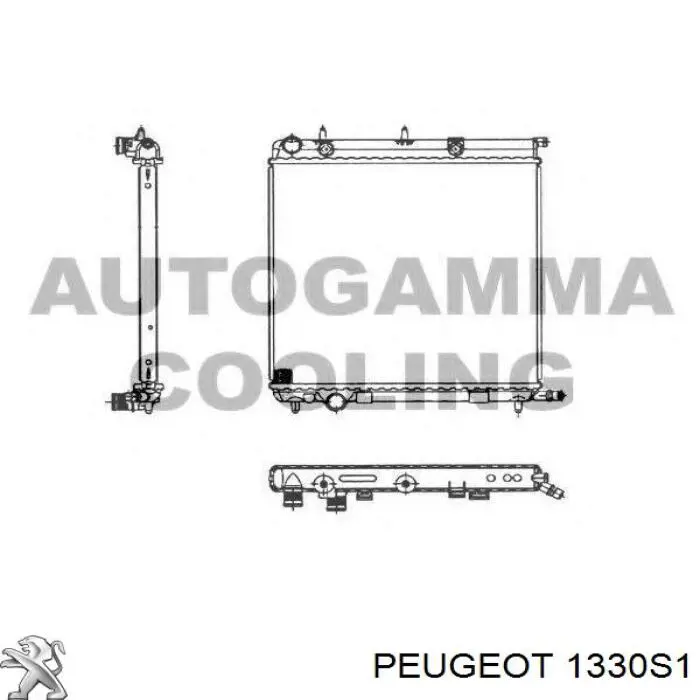 1330S1 Peugeot/Citroen радіатор охолодження двигуна