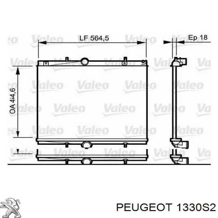 Радіатор охолодження двигуна 1330S2 Peugeot/Citroen