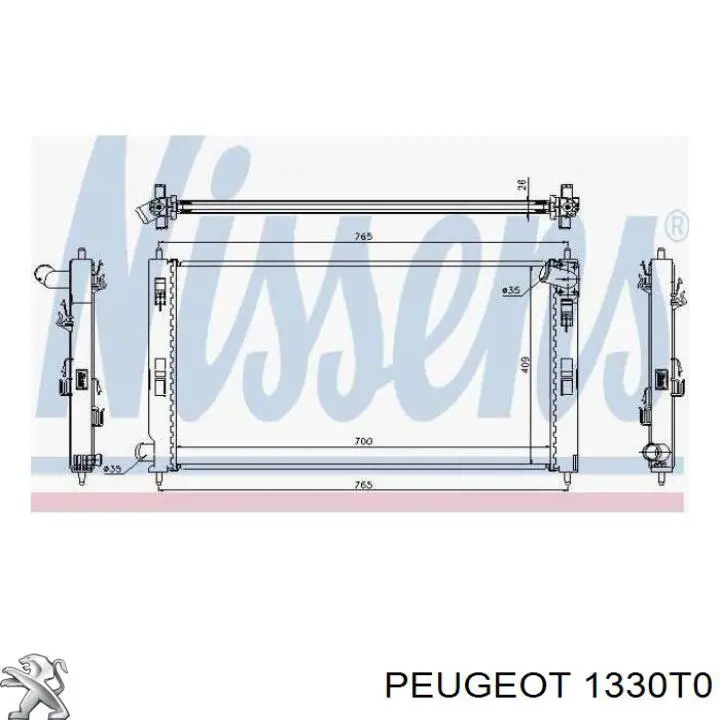 1330T0 Peugeot/Citroen радіатор охолодження двигуна