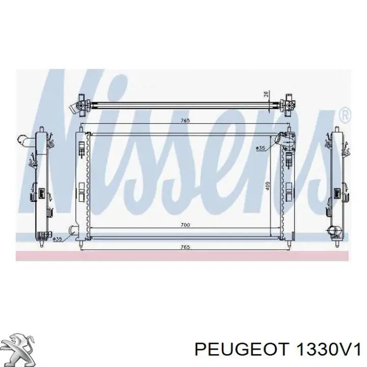 Радіатор основний Peugeot/Citroen 1330V1 ціна, від 87.13 USD