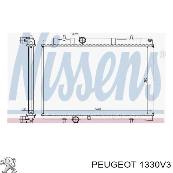 1330V3 Peugeot/Citroen радіатор охолодження двигуна