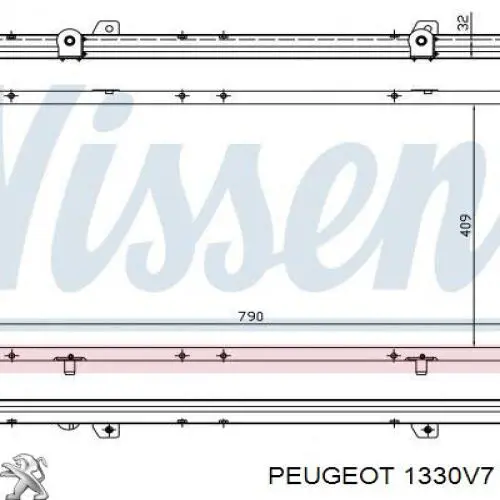 Радіатор охолодження двигуна 1330V7 Peugeot/Citroen