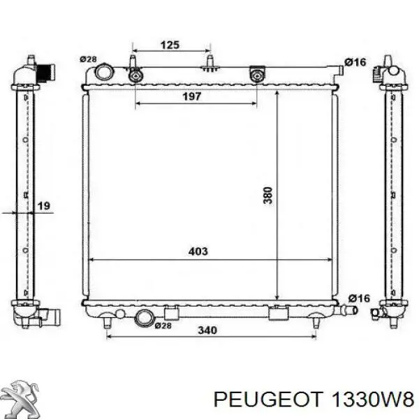 Купити 1330W8 Peugeot/Citroen Радіатор двигуна