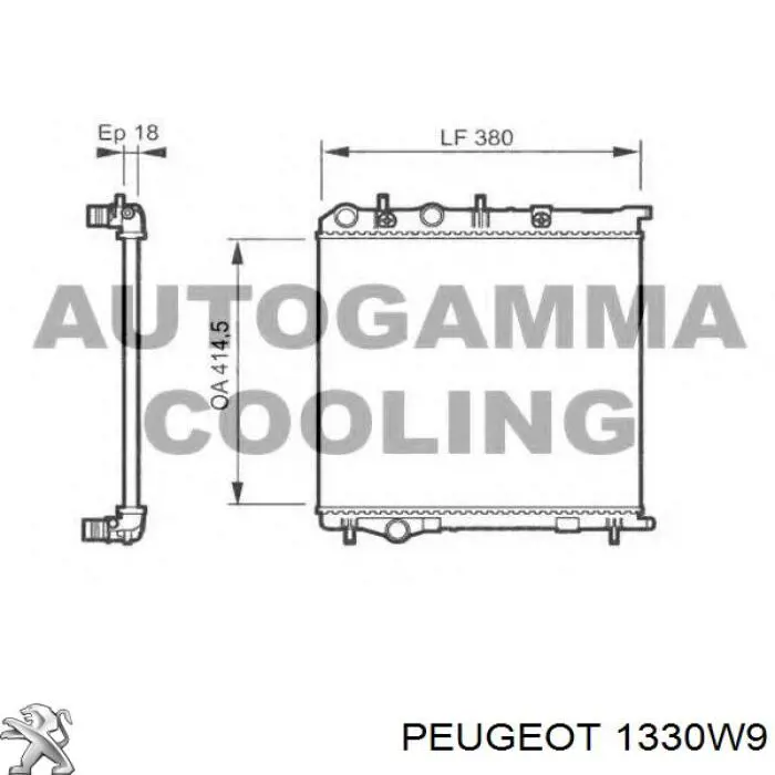 1330W9 Peugeot/Citroen радіатор охолодження двигуна