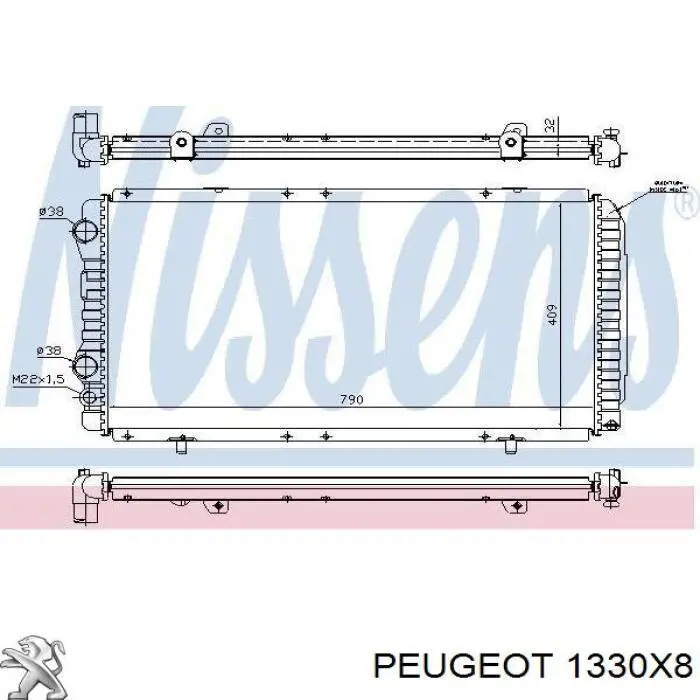 Купити 1330X8 Peugeot/Citroen Радіатор двигуна