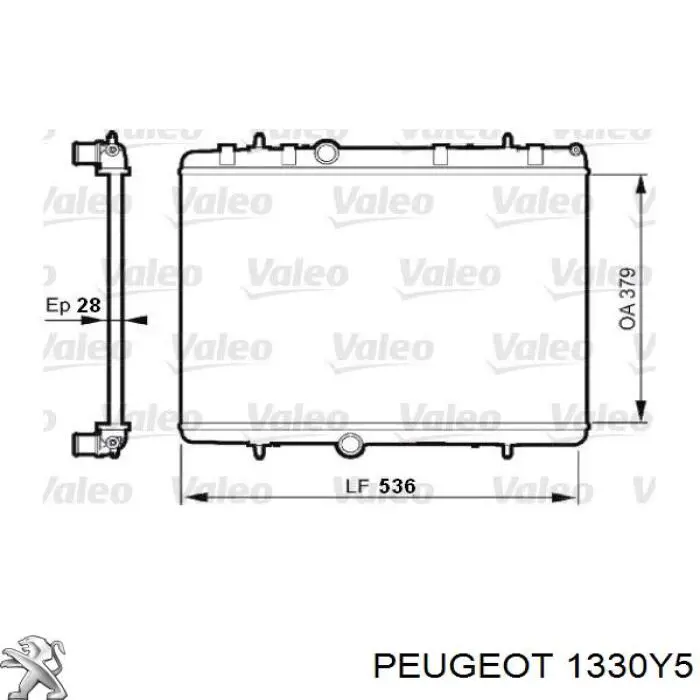1330Y5 Peugeot/Citroen радіатор охолодження двигуна