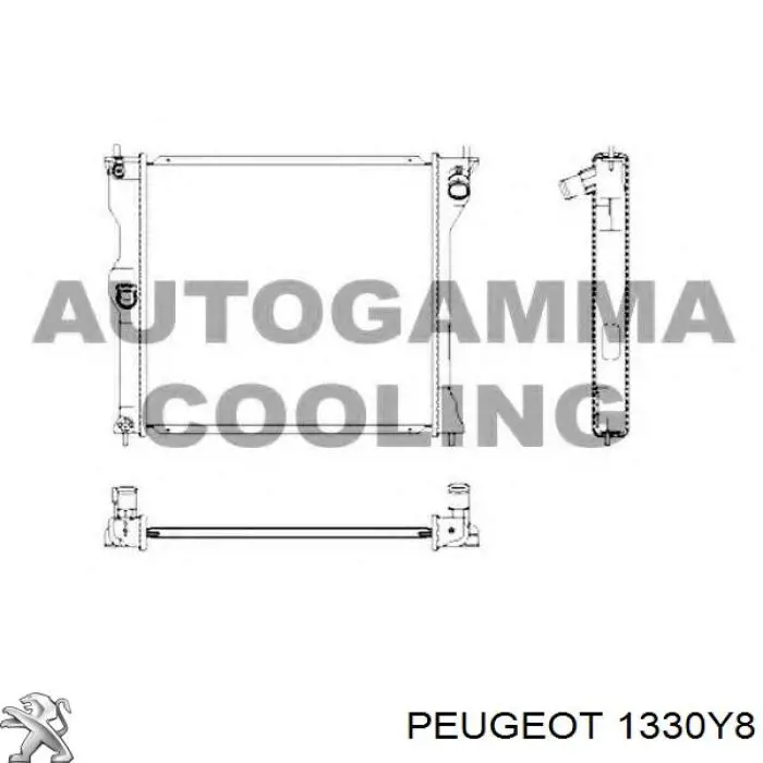 Радіатор охолодження двигуна 1330Y8 Peugeot/Citroen