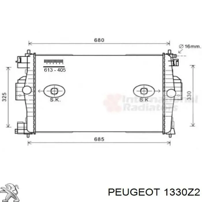 Купити 1330Z2 Peugeot/Citroen Радіатор двигуна
