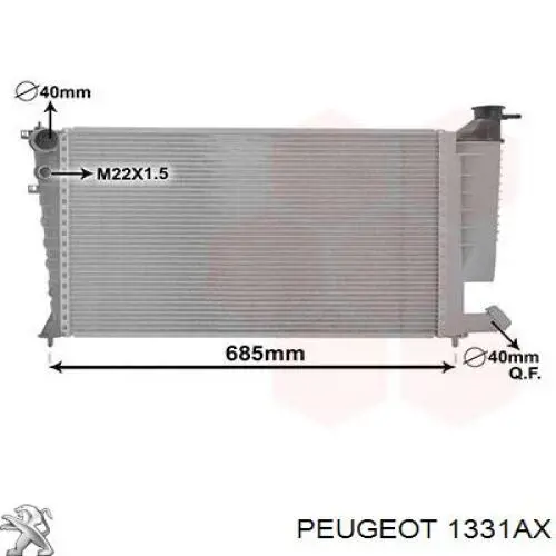 Купити 1331AX Peugeot/Citroen Радіатор двигуна