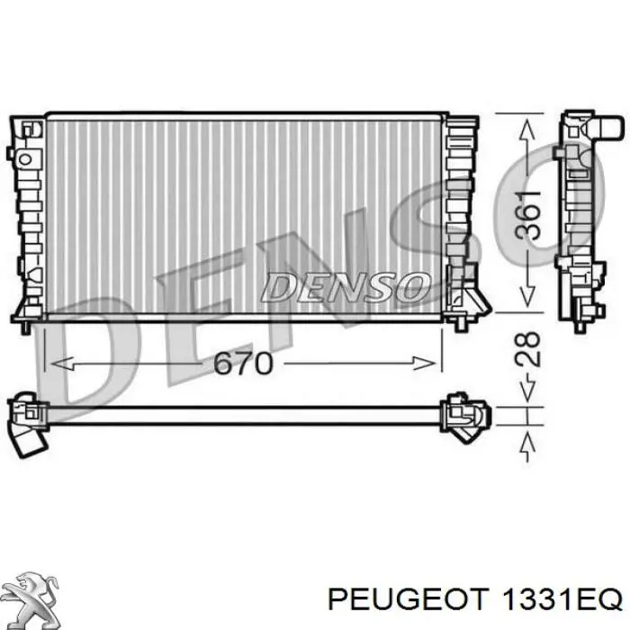 Радіатор охолодження двигуна 1331EQ Peugeot/Citroen