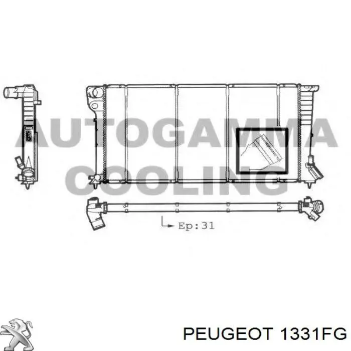 1331FG Peugeot/Citroen радіатор охолодження двигуна