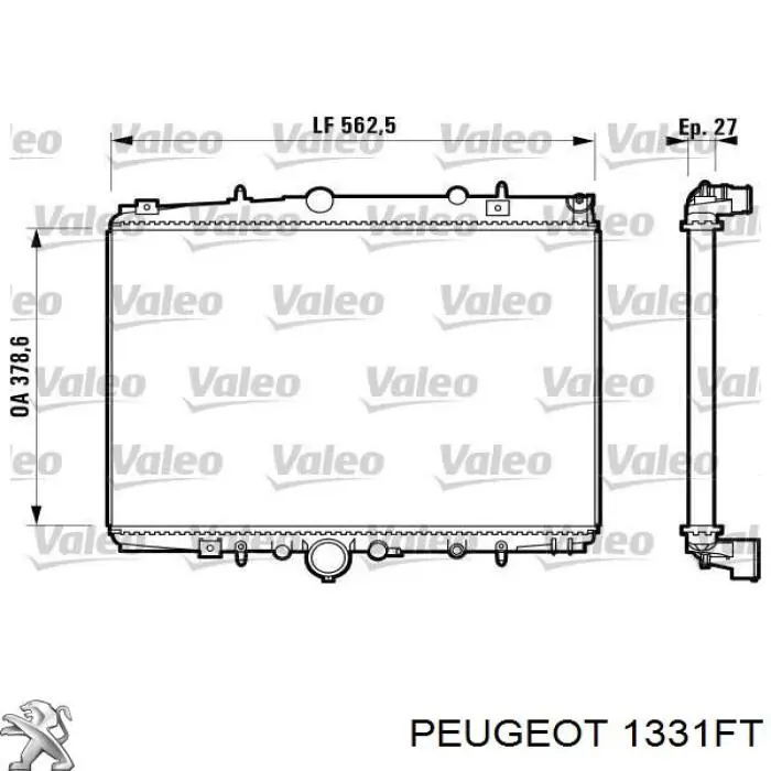 1331FT Peugeot/Citroen радіатор охолодження двигуна