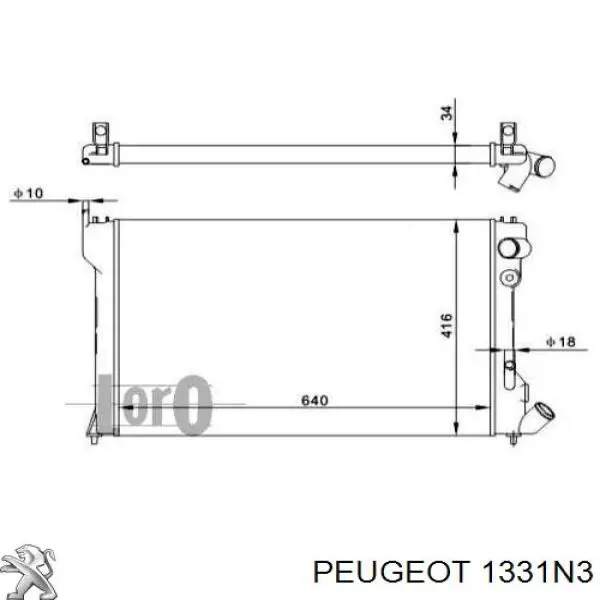 Купити 1331N3 Peugeot/Citroen Радіатор двигуна