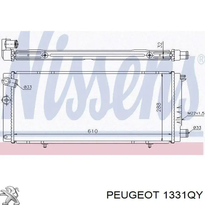 Радіатор охолодження двигуна 1331QY Peugeot/Citroen