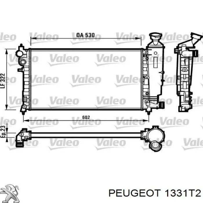 1331T2 Peugeot/Citroen радіатор охолодження двигуна