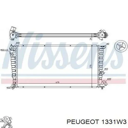 1331W3 Peugeot/Citroen радіатор охолодження двигуна