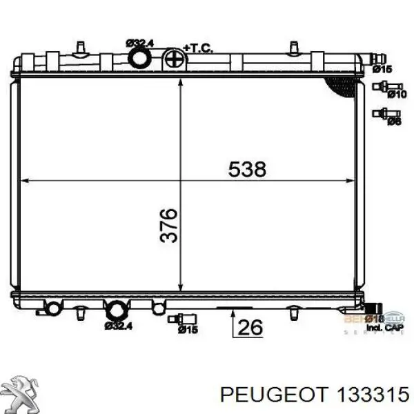 Купити 133315 Peugeot/Citroen Радіатор двигуна