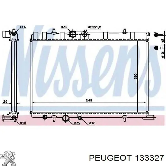 Радіатор 133327 Peugeot/Citroen