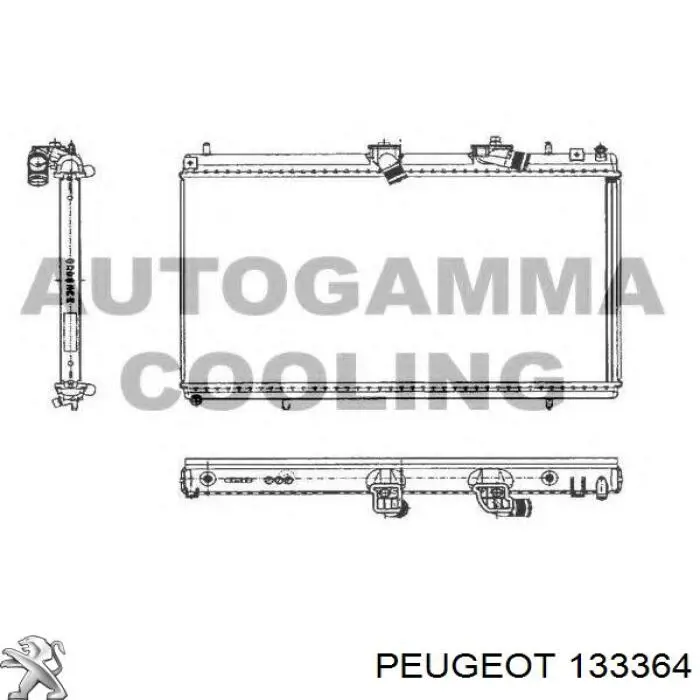 Радіатор охолодження двигуна 133364 Peugeot/Citroen